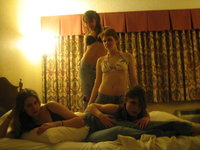 Four hotties posing nude