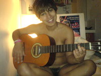 Naked guitar player