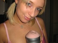 With cock and sex toy