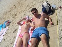 Couple on a sand beach