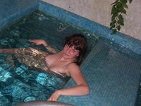 Teens in sauna pool