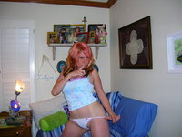 Pink Haired Punk Chick In Tiny Thongs