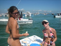 Karina naked inside the boat