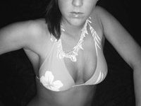 Chick in black and white