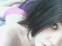 Emo slut shows her tits