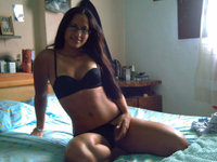Wet Adrianna washing herself