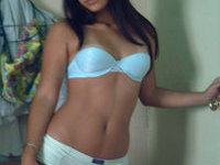 Wet Adrianna washing herself
