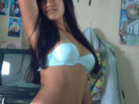 Wet Adrianna washing herself