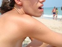 Pretty Chick Topless Sunbathiing