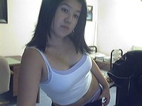 Chubby Asian showing off