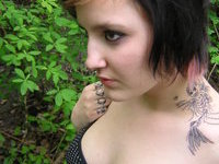 Pretty Emo Babe Shows Off Her Tattoos