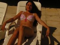 Gorgeous brunette outside
