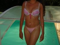 Gorgeous brunette outside