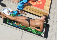 Gorgeous brunette outside
