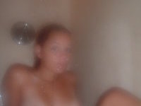 Holly in shower