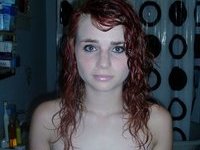 Redhead teen stripping
