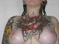 Punk Girl With Multiple Tats Posing Naked