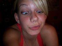 Blonde Alie stripping