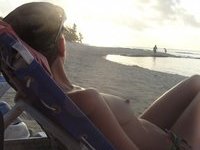 Tanned at the beach