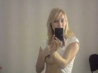 Blonde self shooting