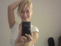 Blonde self shooting