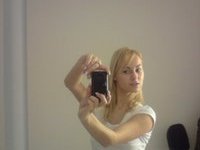 Blonde self shooting
