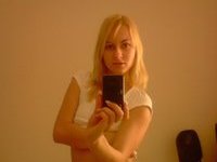 Blonde self shooting