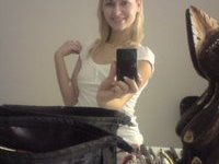 Blonde self shooting
