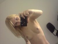 Blonde self shooting