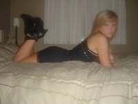 Slutty blonde sucking