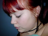 Red Haired Emo Chick Posing And Sucking Cock