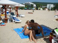 Blonde beach fun