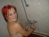 Red Haired Emo Girl In The Shower