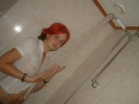 Red Haired Emo Girl In The Shower