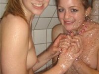 Redhead Lesbians Playing Inside The Shower