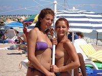Amateur beach lesbian action