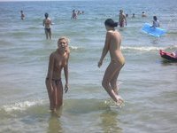Nudist beach showing off