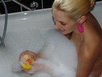 Taking a hot bath