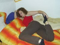 Horny curly haired teen
