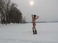 Nude on the snow