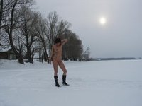 Nude on the snow