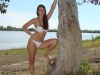 Solo Russian babe outdoors