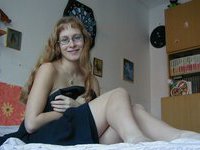 Nerdy looking horny babe