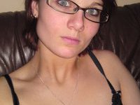 Horny nerdy looking babe