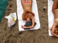 My ex GF topless at beach