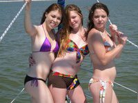 Three amateur girls at beach
