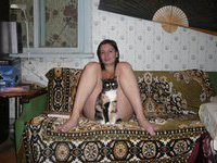 Busty russian wife at home