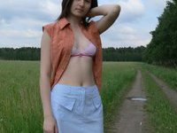 Young russian amateur wife posing topless