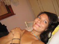 Very beautiful amateur wife showing her tits