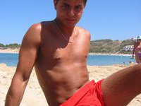 My GF topless at beach